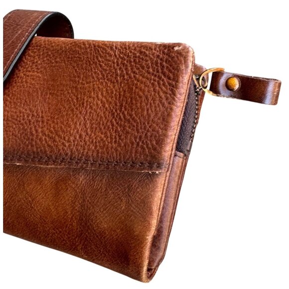 Genuine Leather Brown Zip Wallet With Card Slots & ID Window By Leteulo - Picture 10 of 12